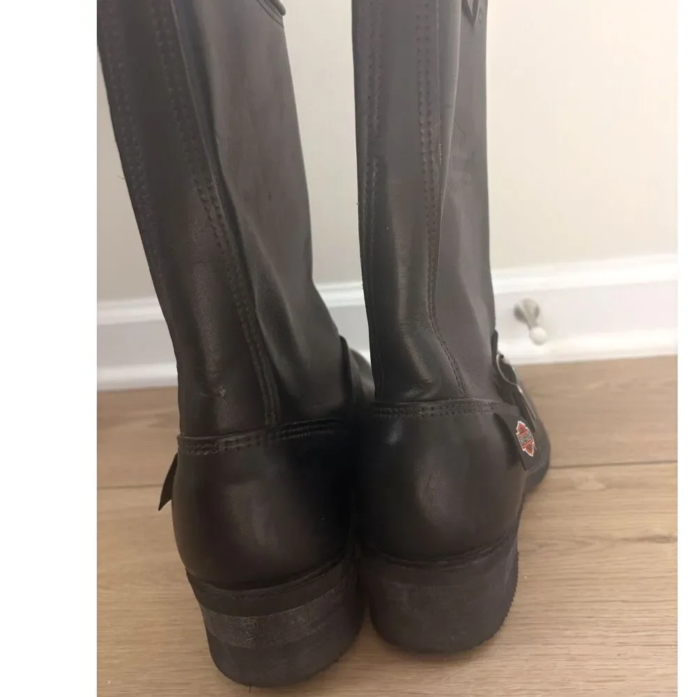 Vintage Harley Davidson USA Black Leather Engineer Harness Motorcycle Boots Men’